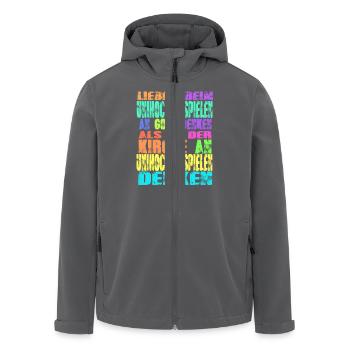 Unihockey Spielen Kirche - Recycelte Männer Softshell-Jacke von Stanley/Stella - Anthrazit - Vorne - AI Model Male 185 light (185cm)