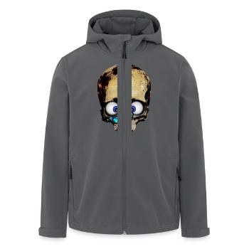Totenkopf blauer Schmetterling / skull butterfly - Recycelte Männer Softshell-Jacke von Stanley/Stella - Anthrazit - Vorne - AI Model Male 185 light (185cm)