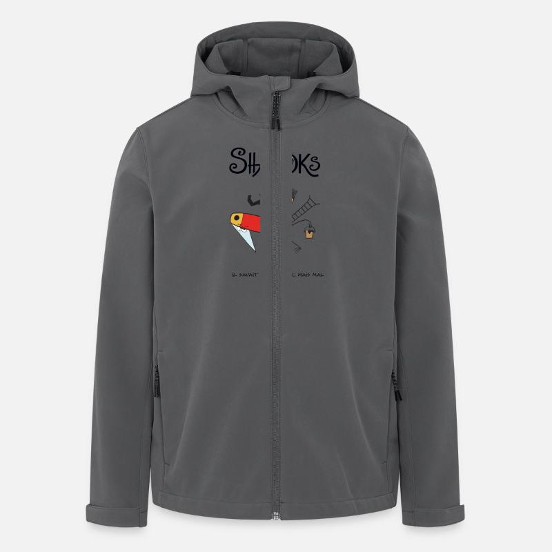 Couteau suisse Shadoks - Veste softshell homme en polyester recyclé Stanley/Stella - charbon