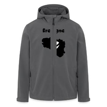 Bretagne coeur 2 - Veste softshell homme en polyester recyclé Stanley/Stella - charbon - Devant - AI Model Male 185 light (185cm)
