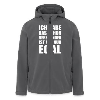 ich habe das schon verstanden ist mir nur egal - Recycelte Männer Softshell-Jacke von Stanley/Stella - Anthrazit - Vorne - AI Model Male 185 light (185cm)