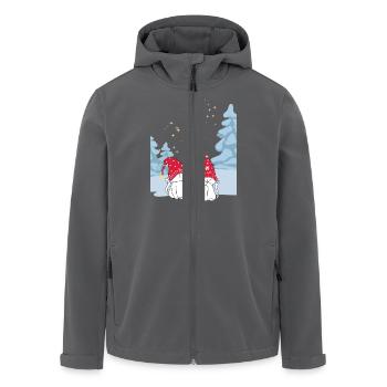 Süsse Winter Katzen Liebe - Weihnachten im Schnee - Recycelte Männer Softshell-Jacke von Stanley/Stella - Anthrazit - Vorne - AI Model Male 185 light (185cm)