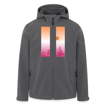 Subtile Hinweise WLW Sunrise Cottagecore Flagge Design - Recycelte Männer Softshell-Jacke von Stanley/Stella - Anthrazit - Vorne - AI Model Male 185 light (185cm)