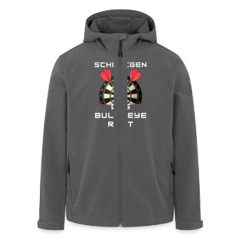 Schweigen das Bullseye ruft - Darts WM - Recycelte Männer Softshell-Jacke von Stanley/Stella - Anthrazit - Vorne - AI Model Male 185 light (185cm)