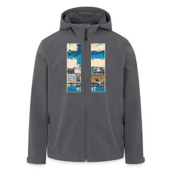 Helsinki Malerei - Recycelte Männer Softshell-Jacke von Stanley/Stella - Anthrazit - Vorne - AI Model Male 185 light (185cm)