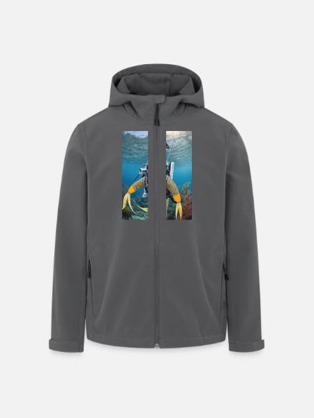 Fisch im Taucheranzug 3 - Recycelte Männer Softshell-Jacke von Stanley/Stella - Anthrazit