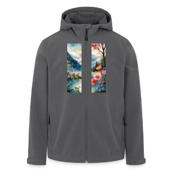 Berglandschaft - Recycelte Männer Softshell-Jacke von Stanley/Stella - Anthrazit - Vorne - AI Model Male 185 light (185cm)