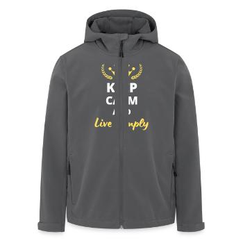 "Keep Calm and Live Simply" T-Shirt - minimalistisch - Recycelte Männer Softshell-Jacke von Stanley/Stella - Anthrazit - Vorne - AI Model Male 185 light (185cm)