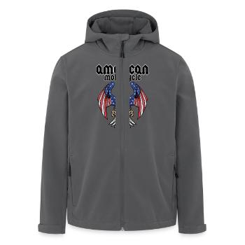 American Motorcycle - Recycelte Männer Softshell-Jacke von Stanley/Stella - Anthrazit - Vorne - AI Model Male 185 light (185cm)