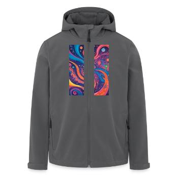 Cosmic abstraction - Men’s Recycled Softshell Jacket by Stanley/Stella - anthracite - Front - AI Model Male 185 light (185cm)