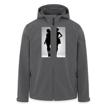 Silhouetten von zwei Personen in Kleidern - Recycelte Männer Softshell-Jacke von Stanley/Stella - Anthrazit - Vorne - AI Model Male 185 light (185cm)