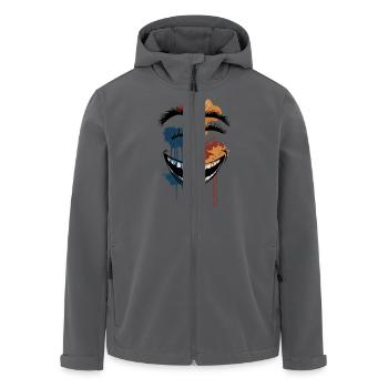 Psychedelisches tropfendes Totenkopfgesicht – Abstrakter Horror - Recycelte Männer Softshell-Jacke von Stanley/Stella - Anthrazit - Vorne - AI Model Male 185 light (185cm)