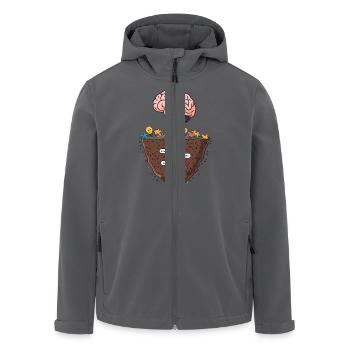 Brain Growth Tree – Knowledge and Wisdom Illustrat - Men’s Recycled Softshell Jacket by Stanley/Stella - anthracite - Front - AI Model Male 185 light (185cm)