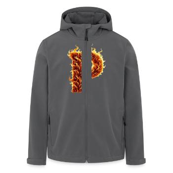 p buchstabe feuer - Recycelte Männer Softshell-Jacke von Stanley/Stella - Anthrazit - Vorne - AI Model Male 185 light (185cm)