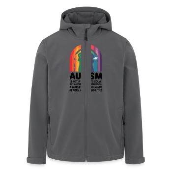 Neurodiversität umarmen - Autismus-Spektrum - Recycelte Männer Softshell-Jacke von Stanley/Stella - Anthrazit - Vorne - AI Model Male 185 light (185cm)