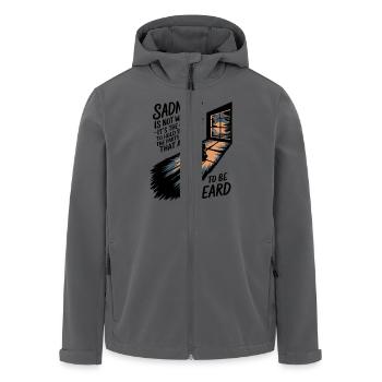 Embracing Sadness – Strength in Vulnerability - Men’s Recycled Softshell Jacket by Stanley/Stella - anthracite - Front - AI Model Male 185 light (185cm)