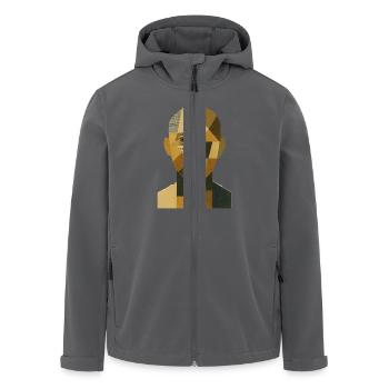 Gesicht Abstrakt - Recycelte Männer Softshell-Jacke von Stanley/Stella - Anthrazit - Vorne - AI Model Male 185 light (185cm)