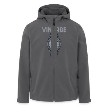 Eine silberfarbene Vintage-Uhr versprüht Flair - Recycelte Männer Softshell-Jacke von Stanley/Stella - Anthrazit - Vorne - AI Model Male 185 light (185cm)