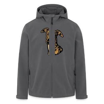 Galgo Español – Stolz & Schönheit - Recycelte Männer Softshell-Jacke von Stanley/Stella - Anthrazit - Vorne - AI Model Male 185 light (185cm)