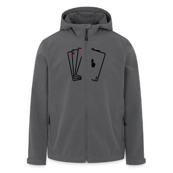 Poker - Karten - Recycelte Männer Softshell-Jacke von Stanley/Stella - Anthrazit - Vorne - AI Model Male 185 light (185cm)