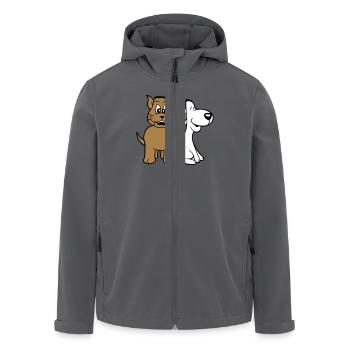 Hund Katze Zwei Freunde Team Kätzchen 2 Duo Crew - Recycelte Männer Softshell-Jacke von Stanley/Stella - Anthrazit - Vorne - AI Model Male 185 light (185cm)