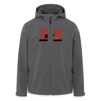 Western Reiter Sonnenuntergang - Recycelte Männer Softshell-Jacke von Stanley/Stella - Anthrazit - Vorne - AI Model Male 185 light (185cm)