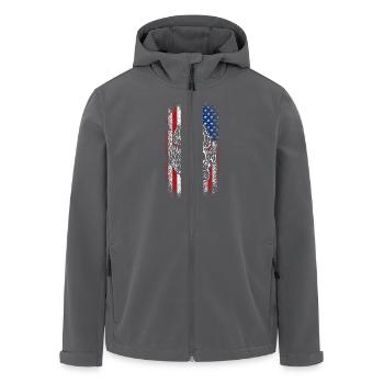 4th of July Mushroom Morel Hunting Usa Flag - Recycelte Männer Softshell-Jacke von Stanley/Stella - Anthrazit - Vorne - AI Model Male 185 light (185cm)