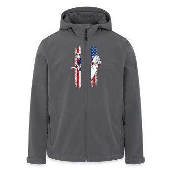 Usa american flag patriotic Skateboarding - Recycelte Männer Softshell-Jacke von Stanley/Stella - Anthrazit - Vorne - AI Model Male 185 light (185cm)
