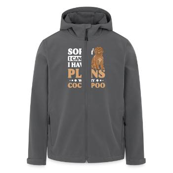 Sorry I can't I have plans with my cockapoo - Recycelte Männer Softshell-Jacke von Stanley/Stella - Anthrazit - Vorne - AI Model Male 185 light (185cm)