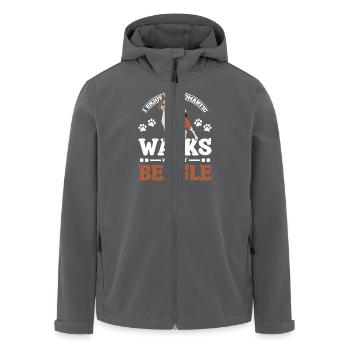 Long romantic walks with my beagle - Recycelte Männer Softshell-Jacke von Stanley/Stella - Anthrazit - Vorne - AI Model Male 185 light (185cm)