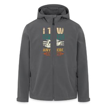 I tow anything anywhere anytime Tow truck driver - Recycelte Männer Softshell-Jacke von Stanley/Stella - Anthrazit - Vorne - AI Model Male 185 light (185cm)
