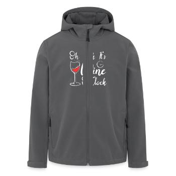 Wine lover oh look it's wine o clock - Recycelte Männer Softshell-Jacke von Stanley/Stella - Anthrazit - Vorne - AI Model Male 185 light (185cm)