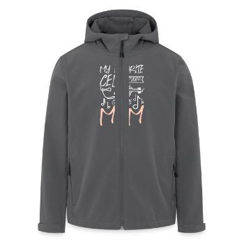 Mothers day, My favorite cello player calls me mom - Recycelte Männer Softshell-Jacke von Stanley/Stella - Anthrazit - Vorne - AI Model Male 185 light (185cm)