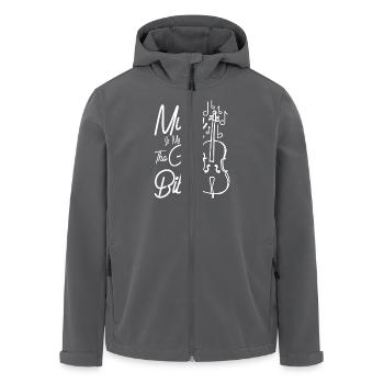 Music is my religion the cello is my bible - Recycelte Männer Softshell-Jacke von Stanley/Stella - Anthrazit - Vorne - AI Model Male 185 light (185cm)