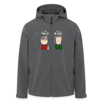 Puerto Rico Christmas, It's the season coquito - Recycelte Männer Softshell-Jacke von Stanley/Stella - Anthrazit - Vorne - AI Model Male 185 light (185cm)