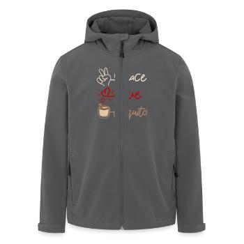 Puerto Rico Peace Love Coquito - Recycelte Männer Softshell-Jacke von Stanley/Stella - Anthrazit - Vorne - AI Model Male 185 light (185cm)