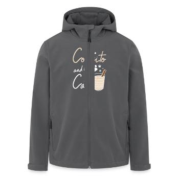 Cat Owner Christmas Lover, coquito and cats - Recycelte Männer Softshell-Jacke von Stanley/Stella - Anthrazit - Vorne - AI Model Male 185 light (185cm)