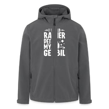 I would rather pet my gerbil - Recycelte Männer Softshell-Jacke von Stanley/Stella - Anthrazit - Vorne - AI Model Male 185 light (185cm)