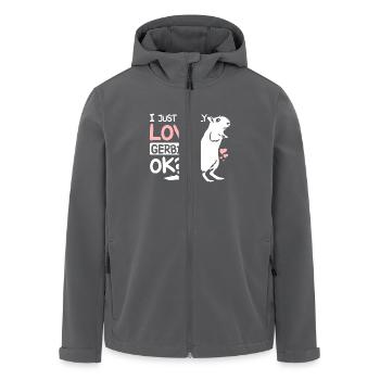 I just really love gerbils ok? - Recycelte Männer Softshell-Jacke von Stanley/Stella - Anthrazit - Vorne - AI Model Male 185 light (185cm)