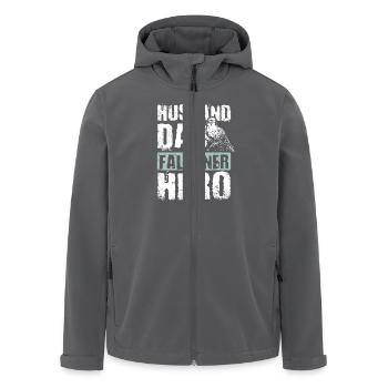 Husband dad falconer hero - Recycelte Männer Softshell-Jacke von Stanley/Stella - Anthrazit - Vorne - AI Model Male 185 light (185cm)