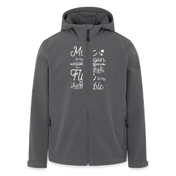 Music is my religion the flute is my bible - Recycelte Männer Softshell-Jacke von Stanley/Stella - Anthrazit - Vorne - AI Model Male 185 light (185cm)