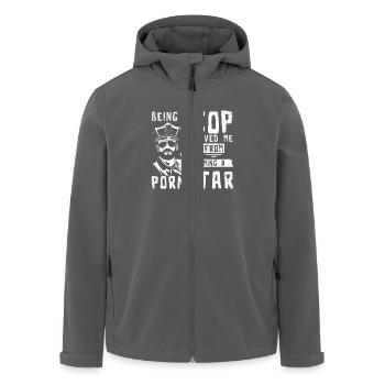 Being a cop saved me from becoming a pornstar - Recycelte Männer Softshell-Jacke von Stanley/Stella - Anthrazit - Vorne - AI Model Male 185 light (185cm)