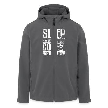 Sleep with a cop they do it save - Recycelte Männer Softshell-Jacke von Stanley/Stella - Anthrazit - Vorne - AI Model Male 185 light (185cm)