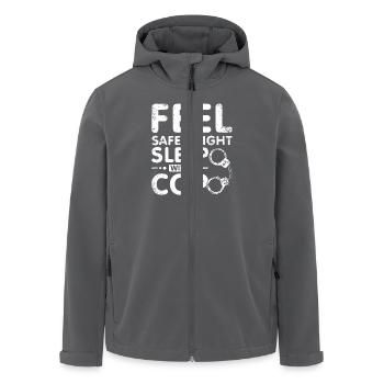 Feel safe at night sleep with a cop - Recycelte Männer Softshell-Jacke von Stanley/Stella - Anthrazit - Vorne - AI Model Male 185 light (185cm)