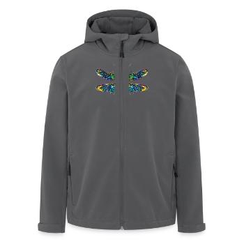 Libelle Dragonfly Bunte Flügel Süße Libellen - Recycelte Männer Softshell-Jacke von Stanley/Stella - Anthrazit - Vorne - AI Model Male 185 light (185cm)