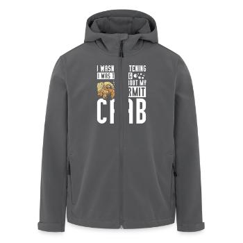 I was thinking about my hermit crab - Recycelte Männer Softshell-Jacke von Stanley/Stella - Anthrazit - Vorne - AI Model Male 185 light (185cm)