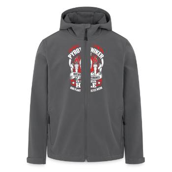 Ein Pyrotechniker fährt zur Hölle - Recycelte Männer Softshell-Jacke von Stanley/Stella - Anthrazit - Vorne - AI Model Male 185 light (185cm)