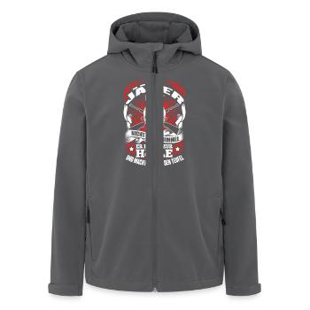 Ein Jäger fährt zur Hölle - Recycelte Männer Softshell-Jacke von Stanley/Stella - Anthrazit - Vorne - AI Model Male 185 light (185cm)