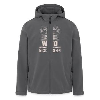 Windsurfen - Wind ruft - Ich muss gehen - Recycelte Männer Softshell-Jacke von Stanley/Stella - Anthrazit - Vorne - AI Model Male 185 light (185cm)
