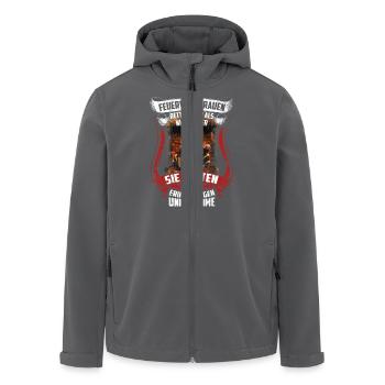 Feuerwehrfrauen retten - Recycelte Männer Softshell-Jacke von Stanley/Stella - Anthrazit - Vorne - AI Model Male 185 light (185cm)